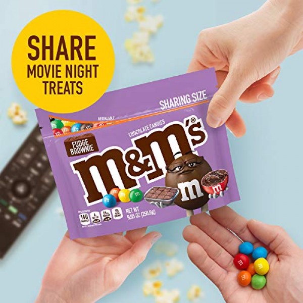 M&MS Fudge Brownie Sharing Size Chocolate Candy, 9.05 Oz. Stand...