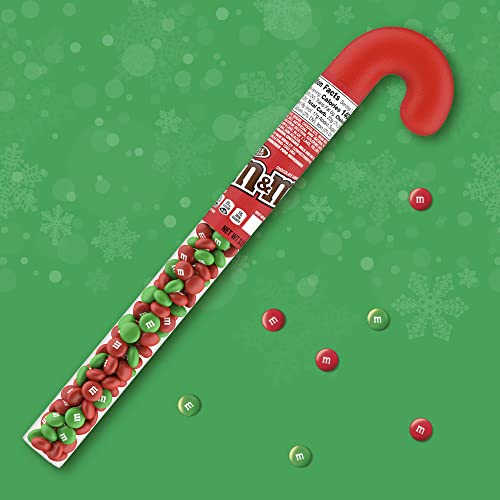 M&MS Holiday Milk Chocolate Christmas Candy Cane, 3 oz Tube