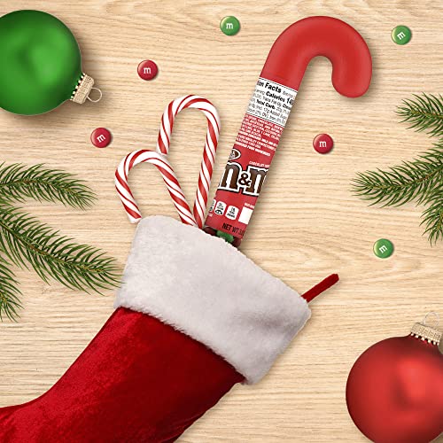 M&MS Holiday Milk Chocolate Christmas Candy Cane, 3 oz Tube