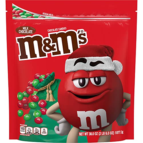 M&MS Holiday Milk Chocolate Christmas Candy, Party Size, 38 oz ...