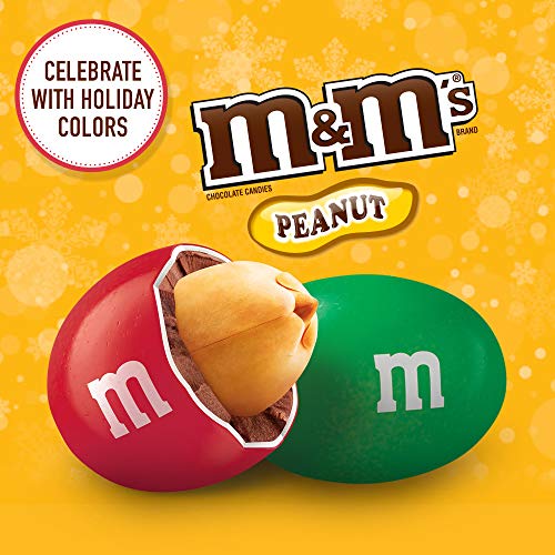 M&MS Holiday Peanut Milk Chocolate Christmas Candy, Party Size,...