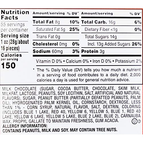 M&Amp;Ms Peanut Butter Chocolate Candy, 55 Oz