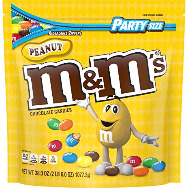 M&M'S Peanut Chocolate Candy, 38-Ounce Party Size