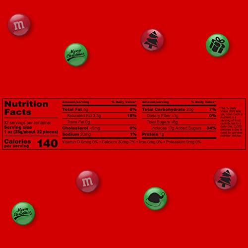 MY M&MS Party Size Christmas Milk Chocolate Candy, Green & Red ...