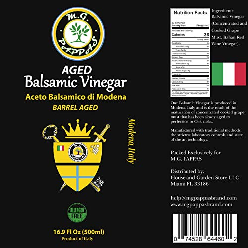 M.G. Pappas Aged Balsamic Vinegar Of Modena – Italian Aceto Bals