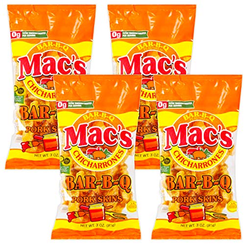 Macs Pork Rinds Barbecue Flavored Pork Skins - 4 Pack Macs Chic...