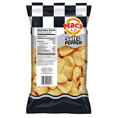 Mac’s Salt & Pepper Pork Skins - Low Carb, Keto Friendly Snack -...