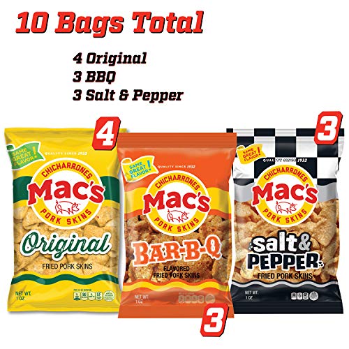 Macs Pork Skins Variety Pack 10Oz, Pack Of 1