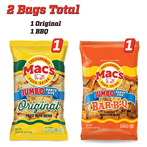 Macs Bbq &Amp; Original Pork Skins, 2 Ct. Variety Pack, 12.25 Oz. Bags