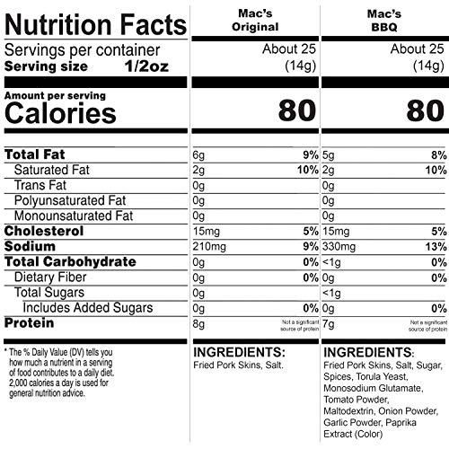 Macs Bbq &Amp; Original Pork Skins, 2 Ct. Variety Pack, 12.25 Oz. Bags