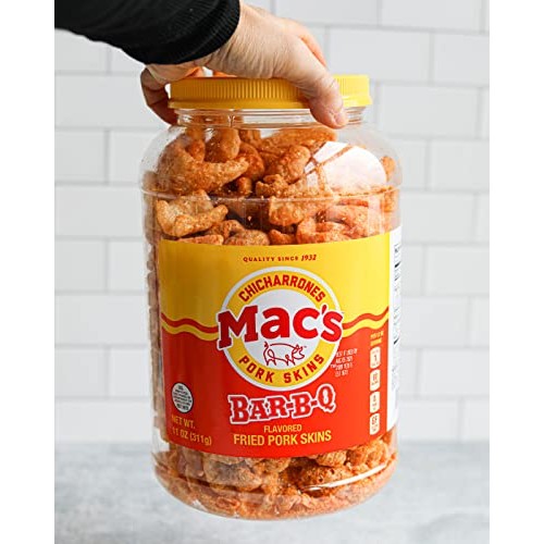 Macs BBQ Pork Skin Canisters, Organic, Gluten Free, Keto Friend...