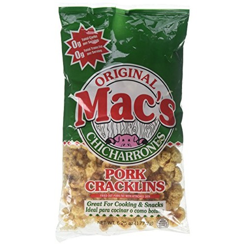 Macs, Original Chicharrones, Pork Cracklins, 6.25 oz Bag Pack ...