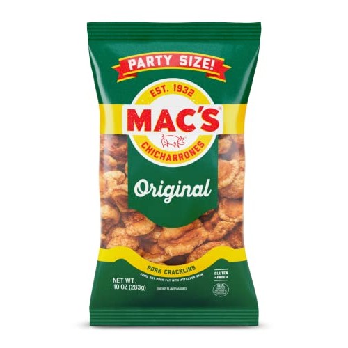 Macs Original Cracklins Pork Rind 10 Ounce, Pack of 2 Macs Original Cracklins Pork Rind 10 Ounce, Pack of 2