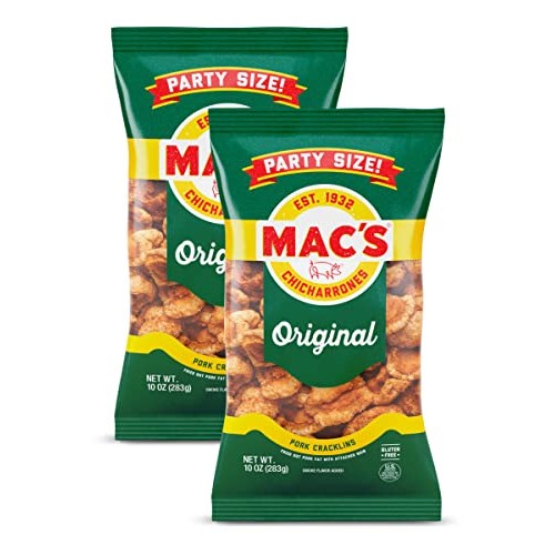Macs Original Cracklins Pork Rind 10 Ounce, Pack of 2 Macs Original Cracklins Pork Rind 10 Ounce, Pack of 2