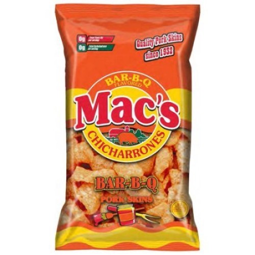 Macs Pork Skins, 2.5 oz Bags Pack of 4 Bar-B-Q