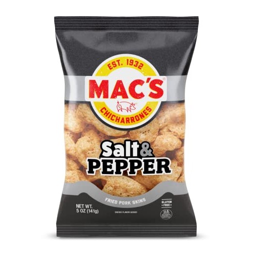 Macs Salt & Pepper Pork Skins, 5 OZ Pack of 4