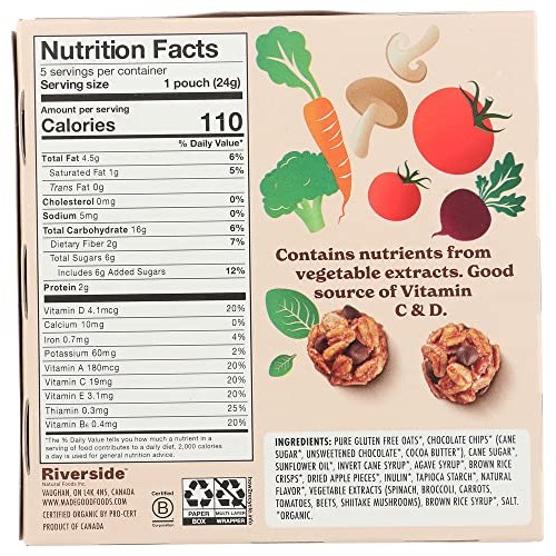 MadeGood Organic Chocolate Chip Granola Minis, 5ct x 0.85oz