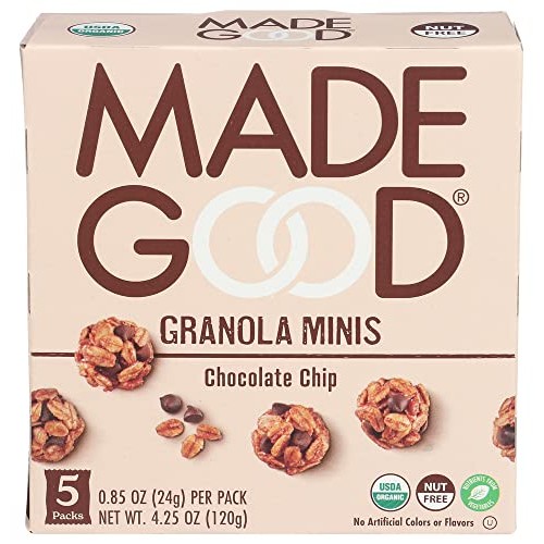 MadeGood Organic Chocolate Chip Granola Minis, 5ct x 0.85oz