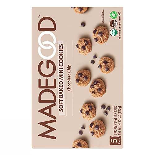 MadeGood Soft Baked Chocolate Chip Mini Cookies, Gluten Free & S...