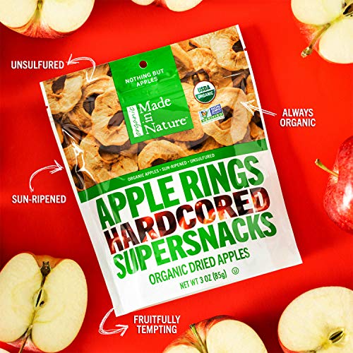 Made In Nature - Organic Apple Rings Dried Fruit, 3 Ounce Pack