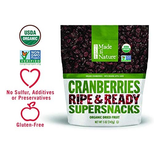 Made In Nature Organic Cranberries, Dried And Unsulfured, 5 Ounc