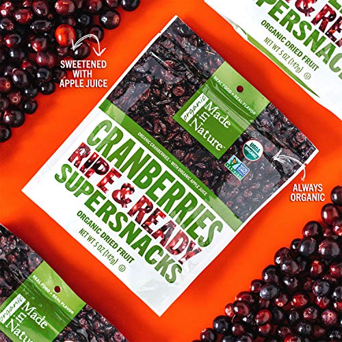 Made In Nature Organic Dried Cranberries, 5 Oz Pack Of 6 - Non