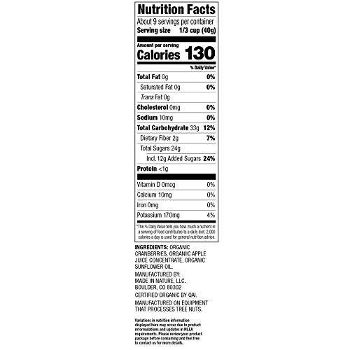 Made In Nature Organic Berries Cranberries, 13Oz.