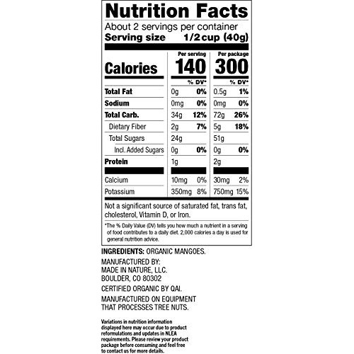Made In Nature Organic Dried Fruit, Mangoes, 3Oz Bag – Non-Gmo,