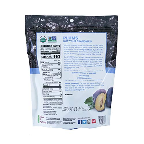 Made In Nature Organic Dried Plums, 6 Oz