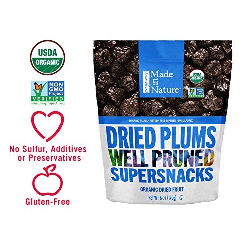 Made In Nature Organic Dried Plums, 6 Oz