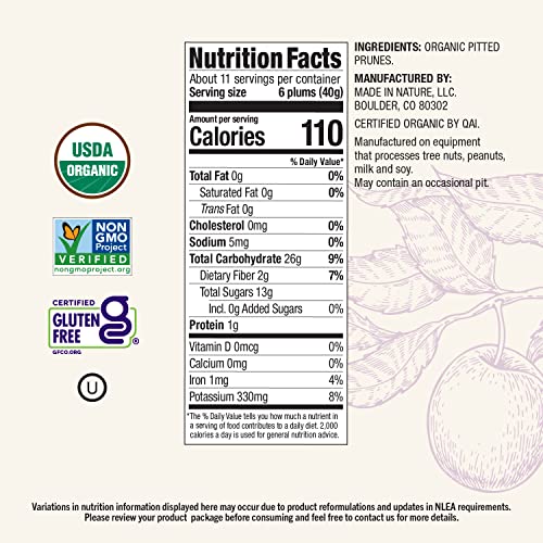 Made in Nature | Organic Dried Plums | Non-GMO, Unsulfured Vegan...