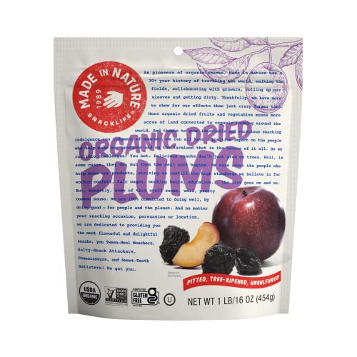 Made in Nature | Organic Dried Plums | Non-GMO, Unsulfured Vegan...