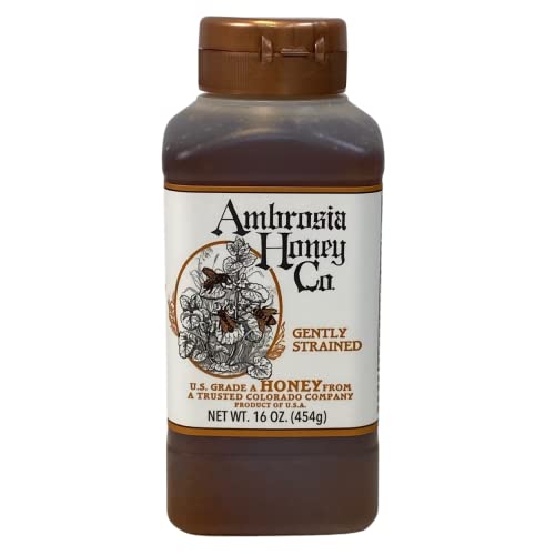 Ambrosia Gently Strained Honey, 16 oz. Bottle Pack of 4 | Natu...