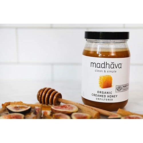 Madhava Organic Amber Honey, Creamed, 22 Oz. Jar Pack Of 1 | N
