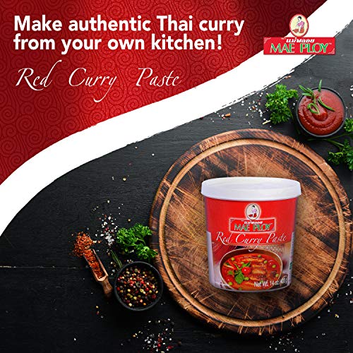 Mae Ploy Red Curry Paste, Authentic Thai Red Curry Paste For Tha