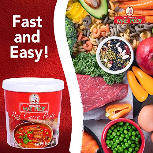 Mae Ploy Red Curry Paste, Authentic Thai Red Curry Paste For Tha
