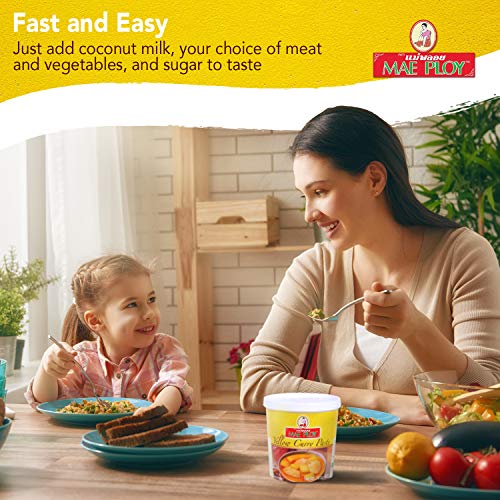Mae Ploy Thai Yellow Curry Paste for Restaurant-Quality Curries,...