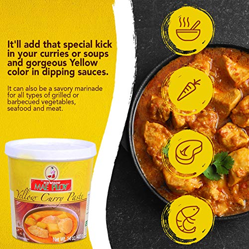 Mae Ploy Thai Yellow Curry Paste for Restaurant-Quality Curries,...