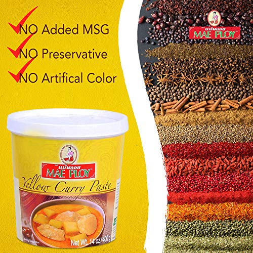 Mae Ploy Thai Yellow Curry Paste for Restaurant-Quality Curries,...