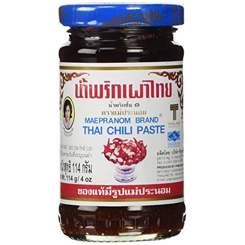 Mae Pranom Thai Chili Paste Nam Prik Pao 4 Oz. X 1 Jars