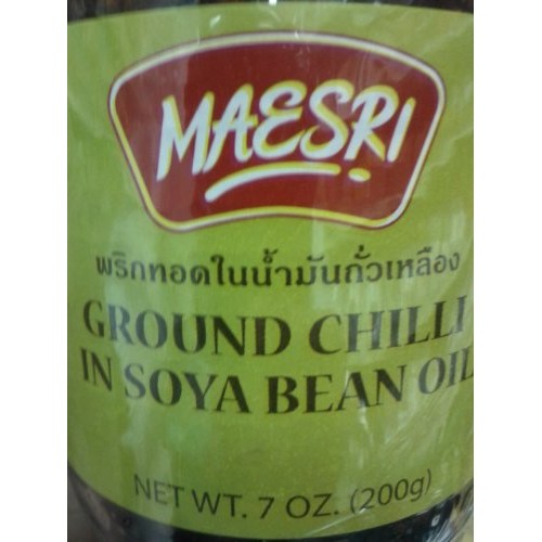 Ground Chilli in Soya Bean Oil by MaeSri Brand , 7 Oz