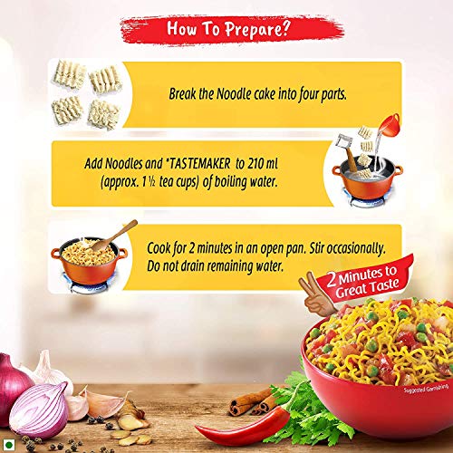 Maggi India, 2 Minutes Noodles Masala Spicy Festive Pack, Authen