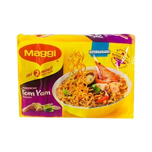 Maggi 2 Minute Noodles Tom Yam Flavour - 80G - Pack Of 5 80G X 5