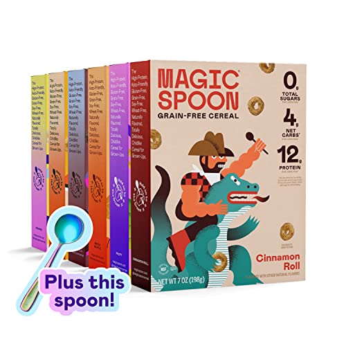 Magic Spoon Cereal, Variety 6-Pack of Cereal and Spoon - Keto & ...