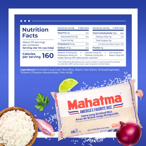 Mahatma Extra-Long-Grain Rice 10-Pound Rice Bag, Gluten-Free and...