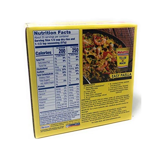 Mahatma Saffron Yellow Rice With Seasoning 5 Oz ~ 8 Pouches