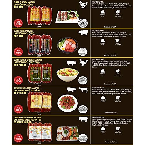 Pork Chinese Style Sausage Lap Xuong Mai Quoi Pork No Msg -