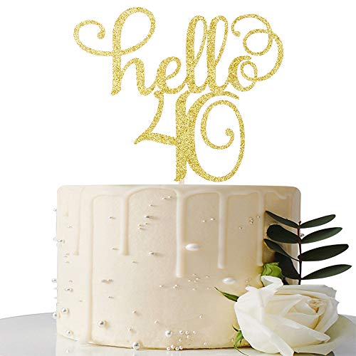 Hello 40 Cake Topper-40Th Birthday/Wedding Anniversary Party Sig