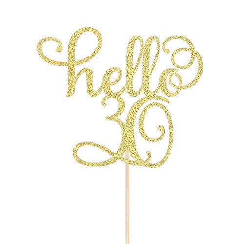 Hello 30 Cake Topper- 30Th Birthday/Wedding Anniversary Party Si