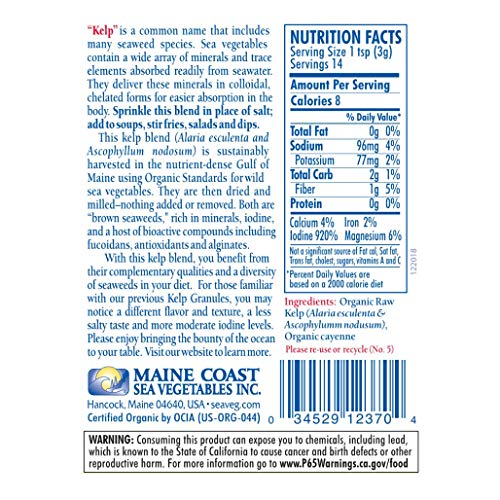 Kelp Granules With Cayenne Sea-Seasoning Shaker | 1.5 Oz Tube |